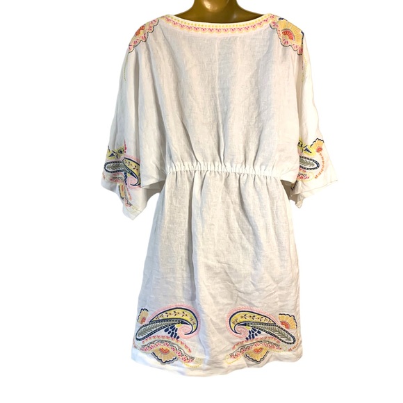 Boden White Dress with Multicolor Embroidery - Picture 5 of 12
